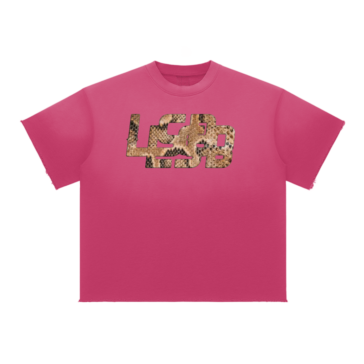 LSB Double Python Embroidered Oversized Cotton Tee