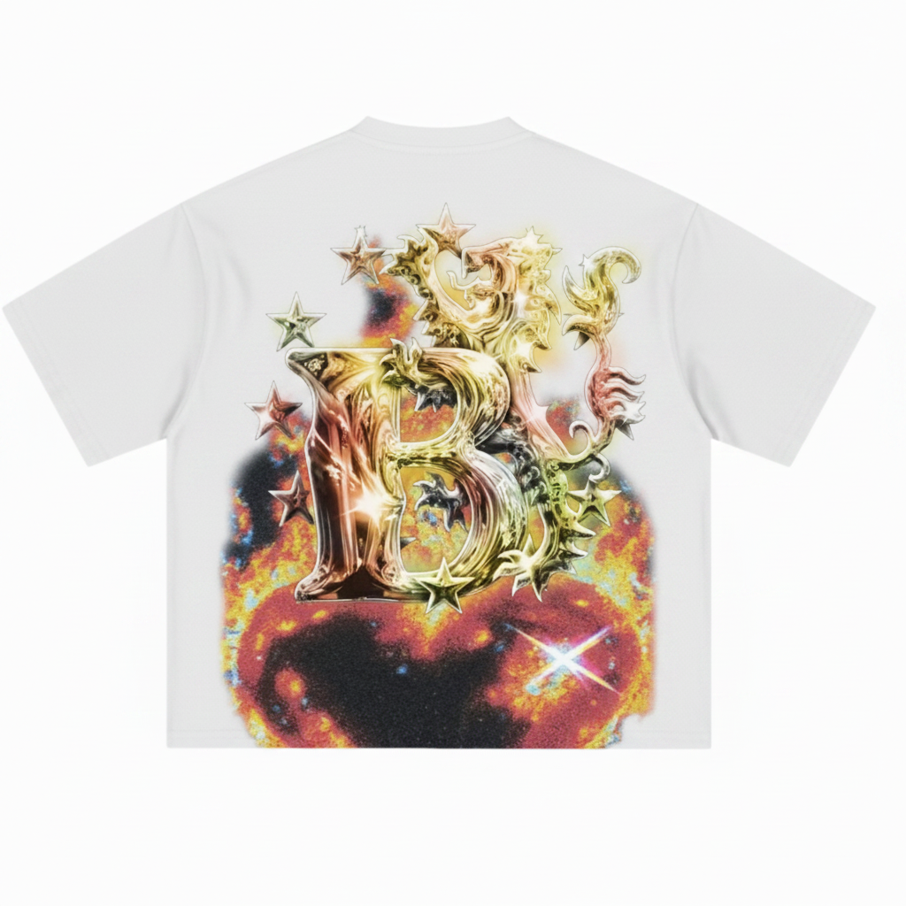 Bomura B Graphic White Tee Back