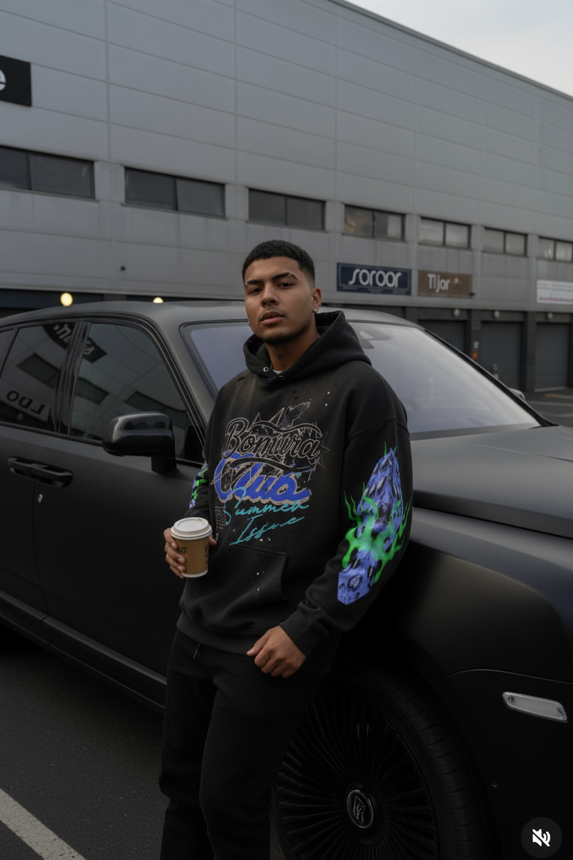 Bomura Club Hoodie 3/4 View - Rolls Royce