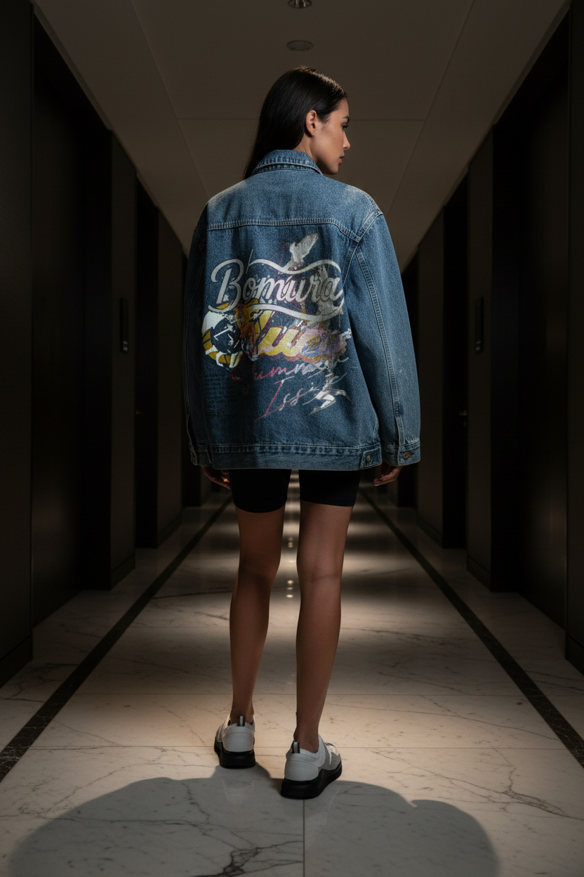 Bomura Denim Jacket - Female Back Editorial