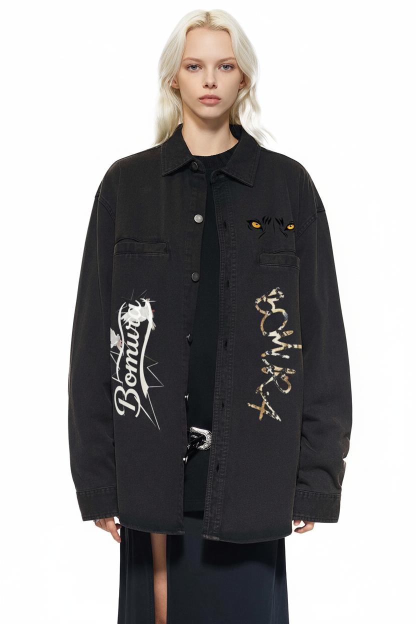 Bomura Denim Shacket Editorial