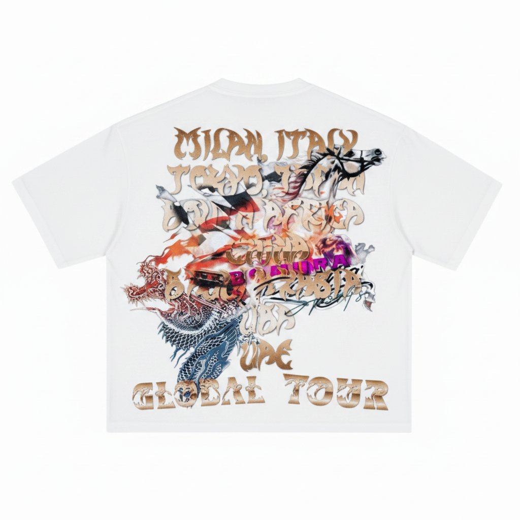 Bomura Global Tour White Tee - Back