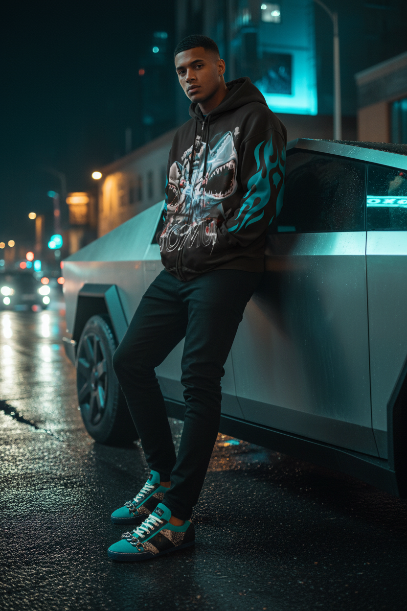 Bomura Hoodie x Muttanio - Model 2, Pose 1