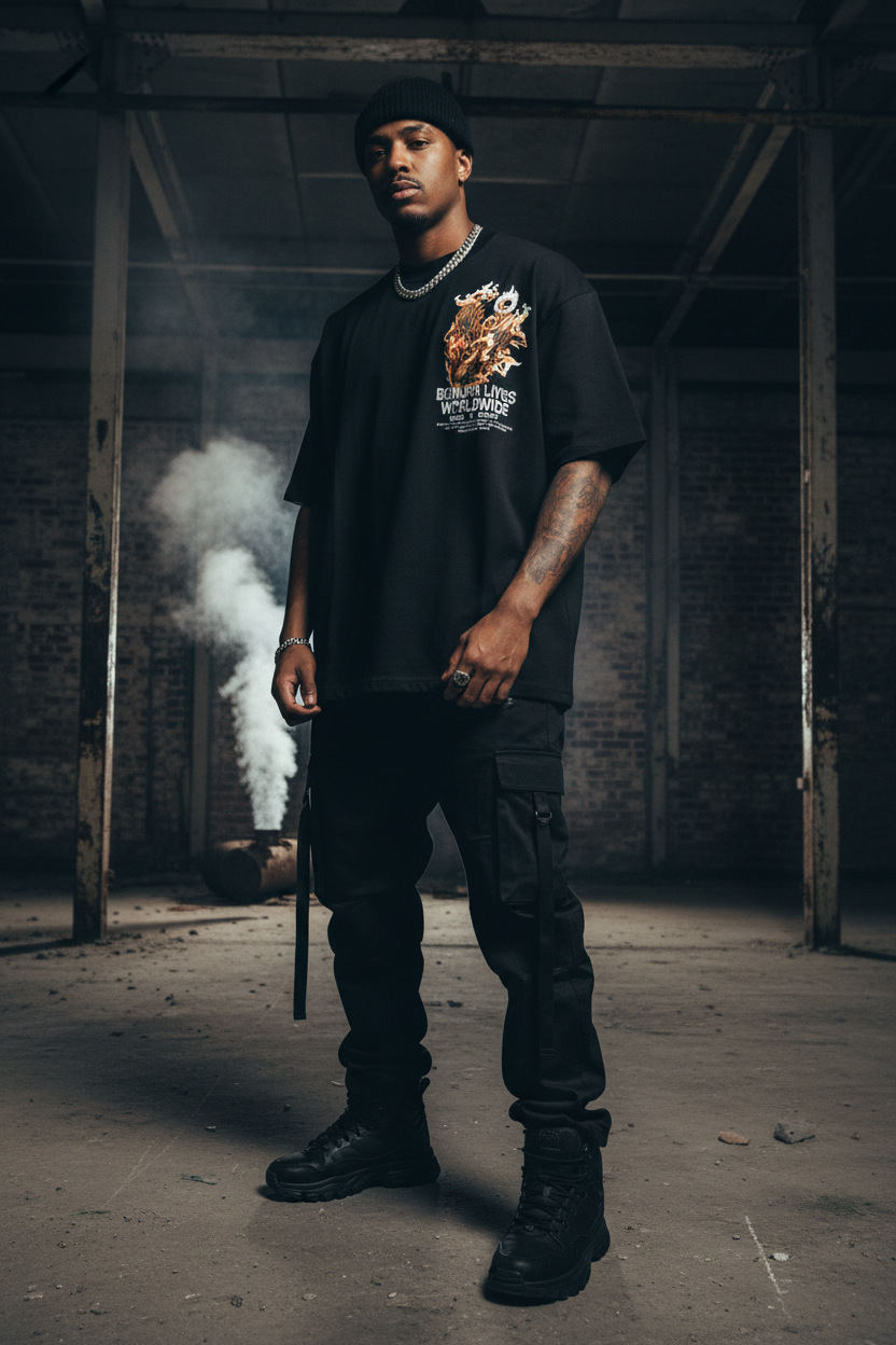 Bomura Inferno Eagle Worldwide Tee — Luxury Editorial