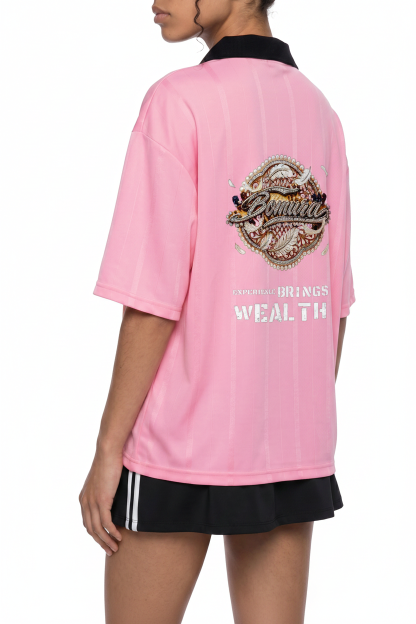 Bomura Medallion Calcio Boxy Jersey On Model