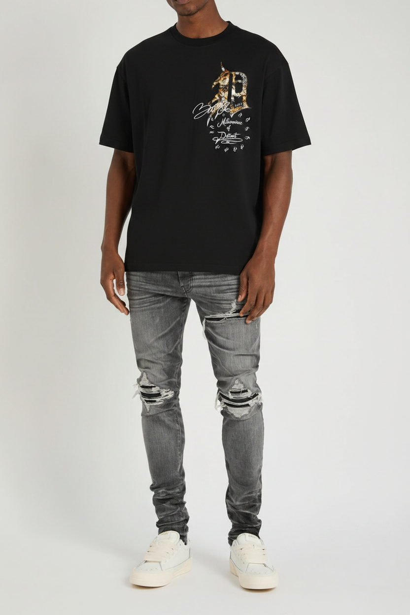 Bomura Millionaire of Detroit Tee - Model Shot