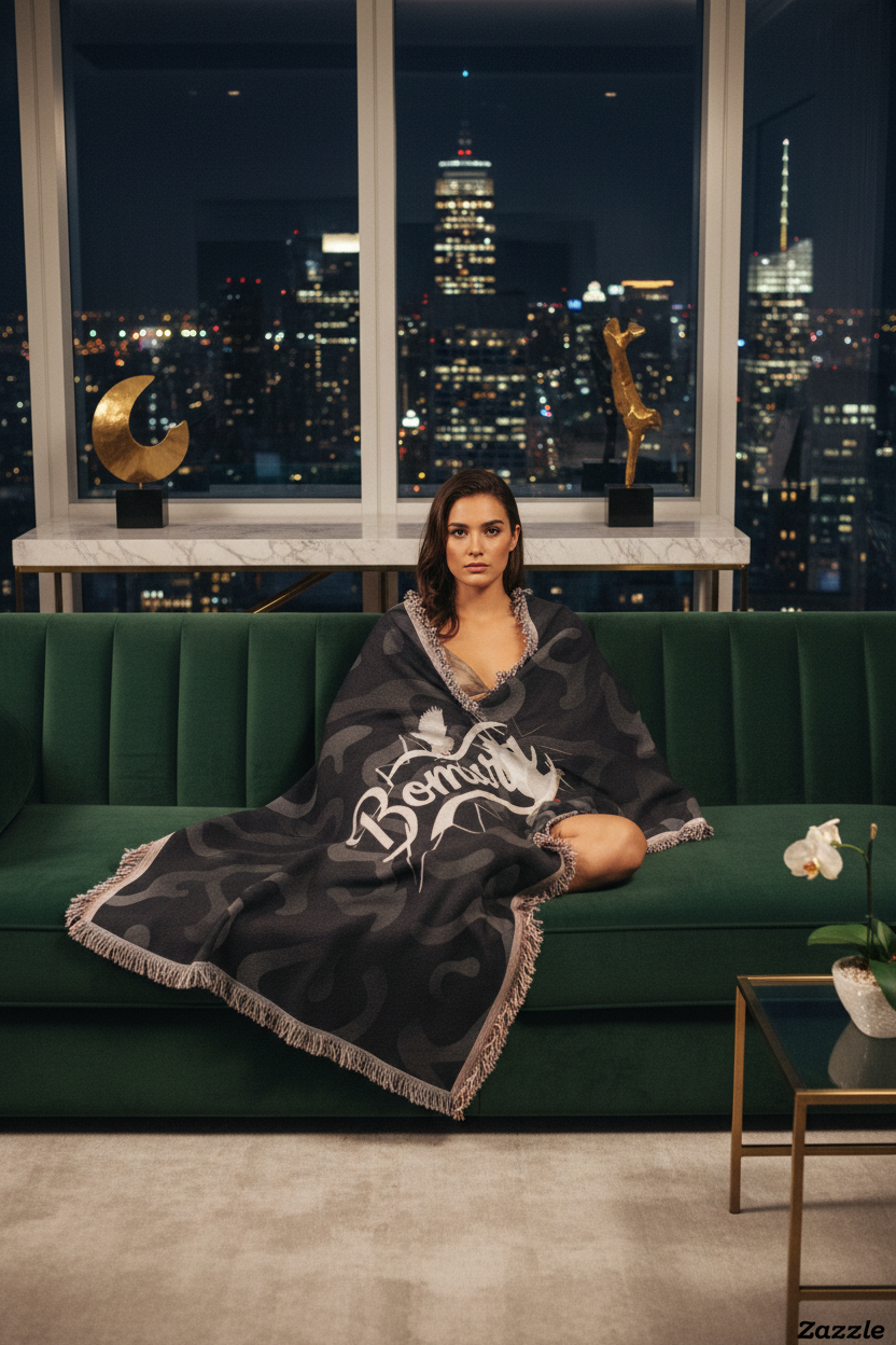 Bomura Throw Blanket - Model Luxury Editorial