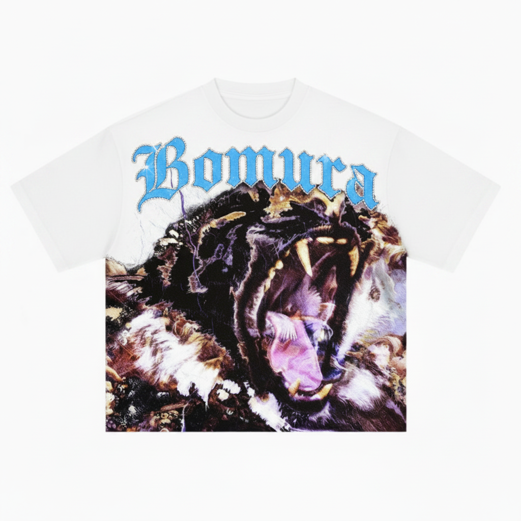 Bomura White Tee with Rhinestones