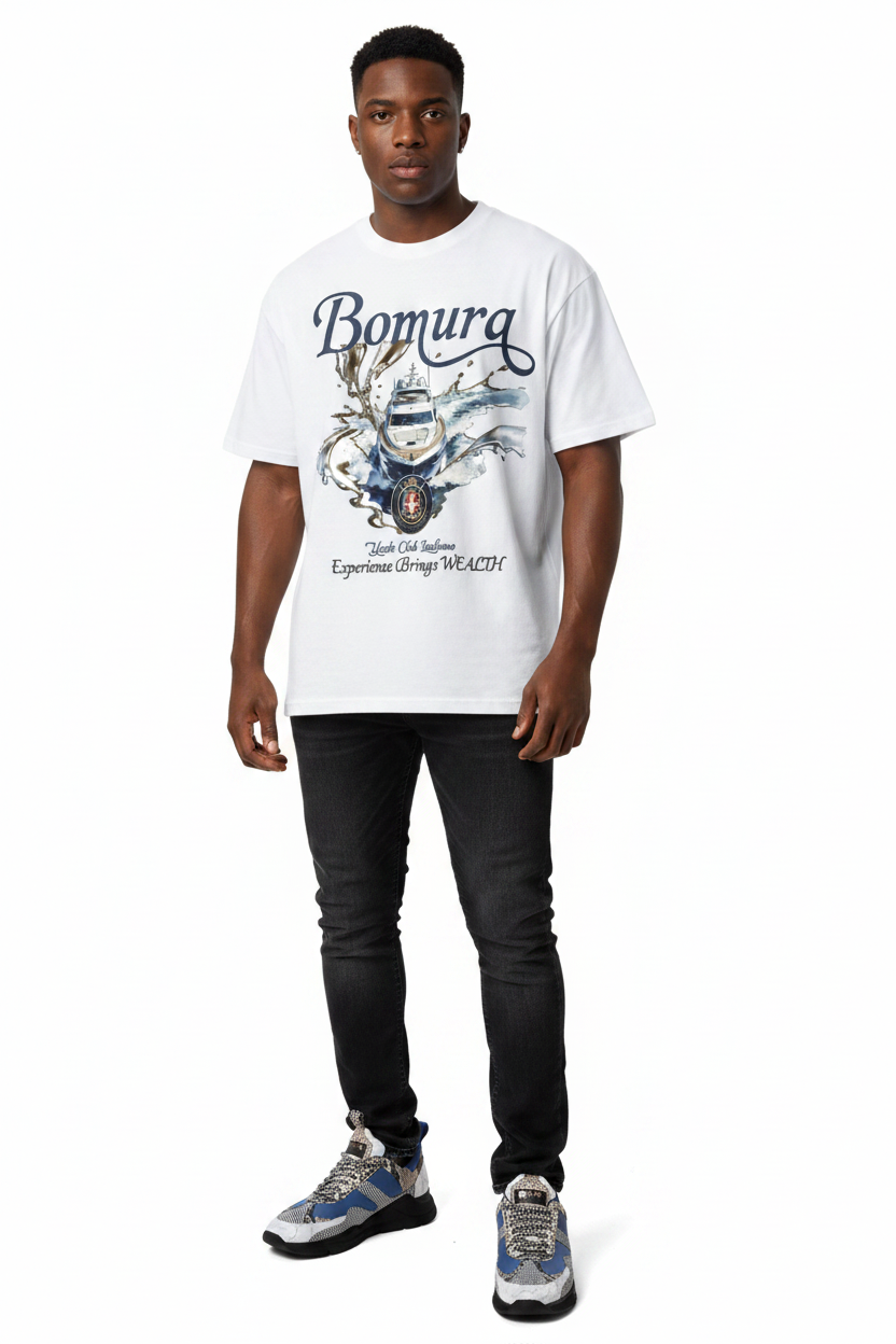Bomura YCI White Tee + LSB LT Racer Blu - Model Shot