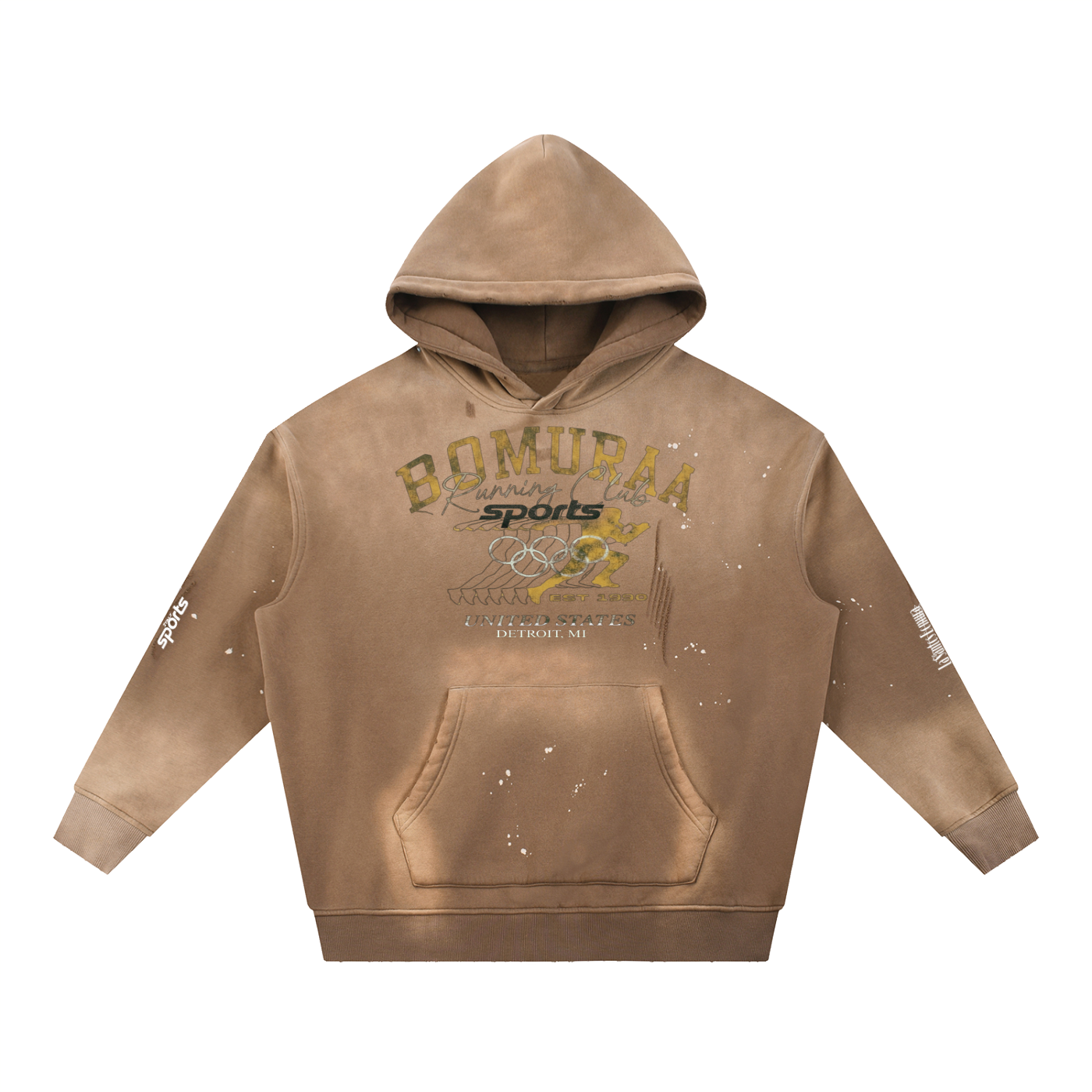 Bomuraa Athletic Vintage Detroit Fleece Hoodie