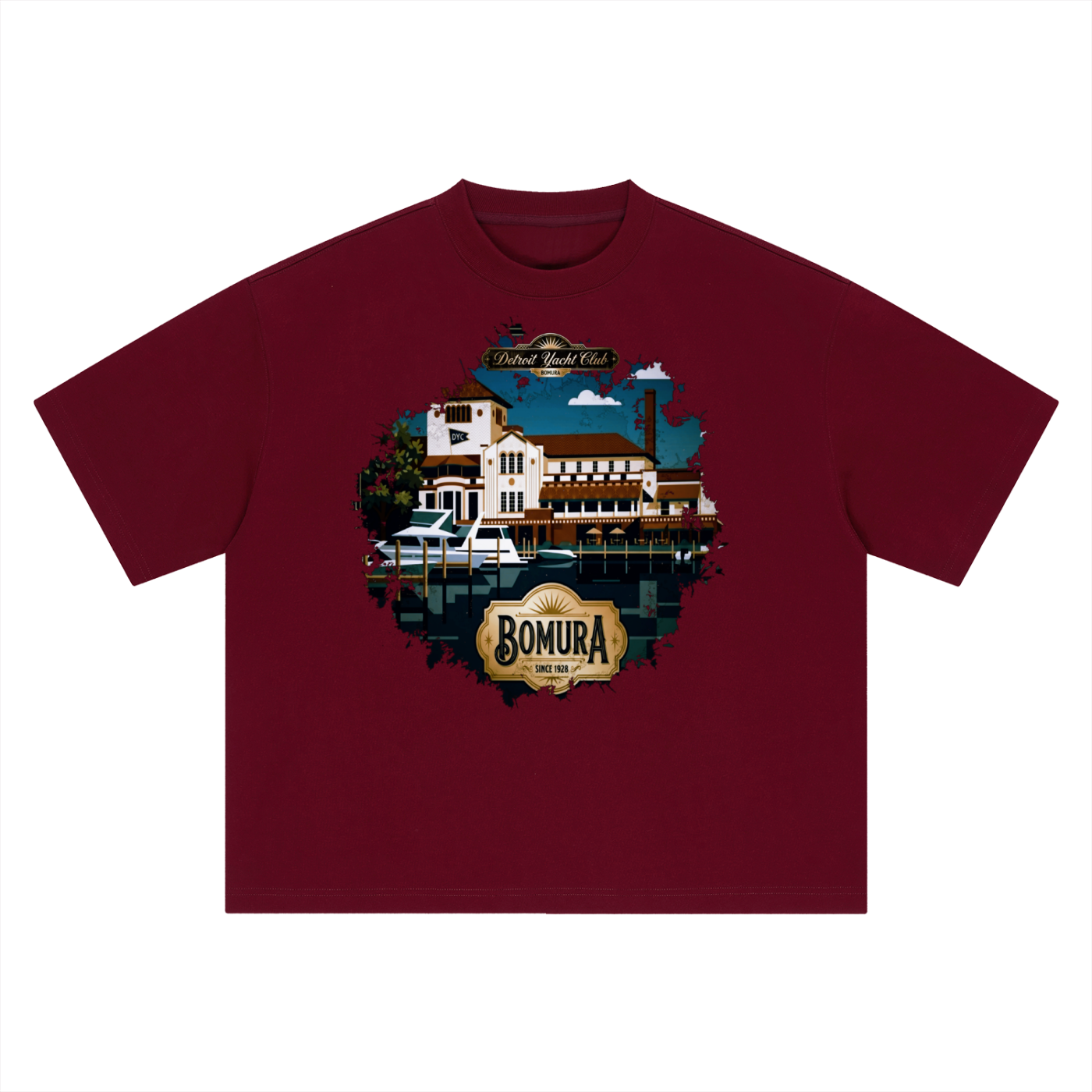 Detroit Yacht Club 1928 Oversized Tee by Bomura