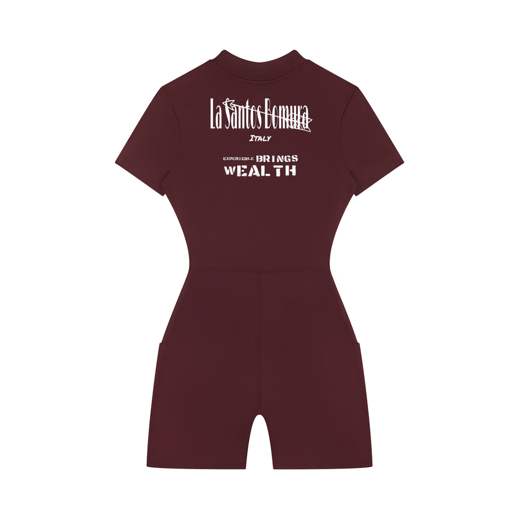 Women's Quarter-Zip Short Sleeve Romper