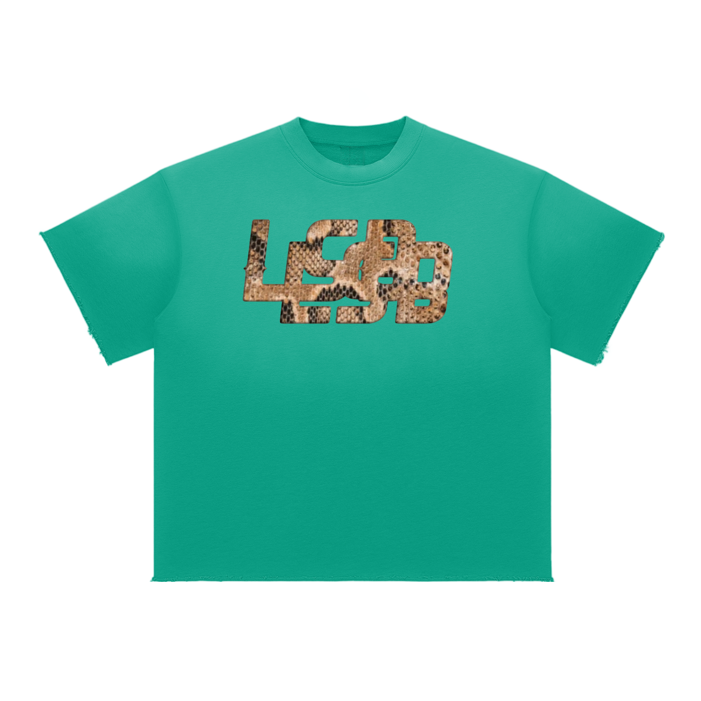 LSB Double Python Embroidered Oversized Cotton Tee