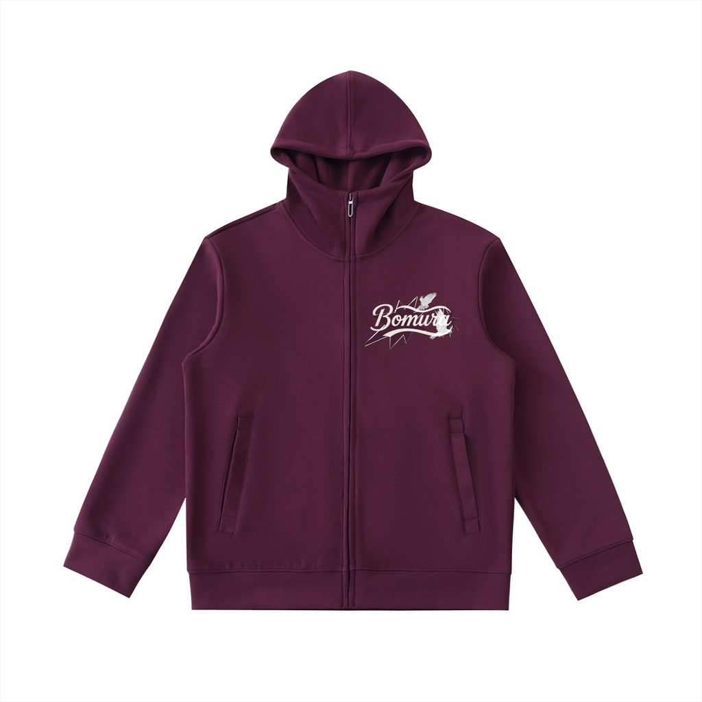 Bomura Dove Script Zip Hoodie