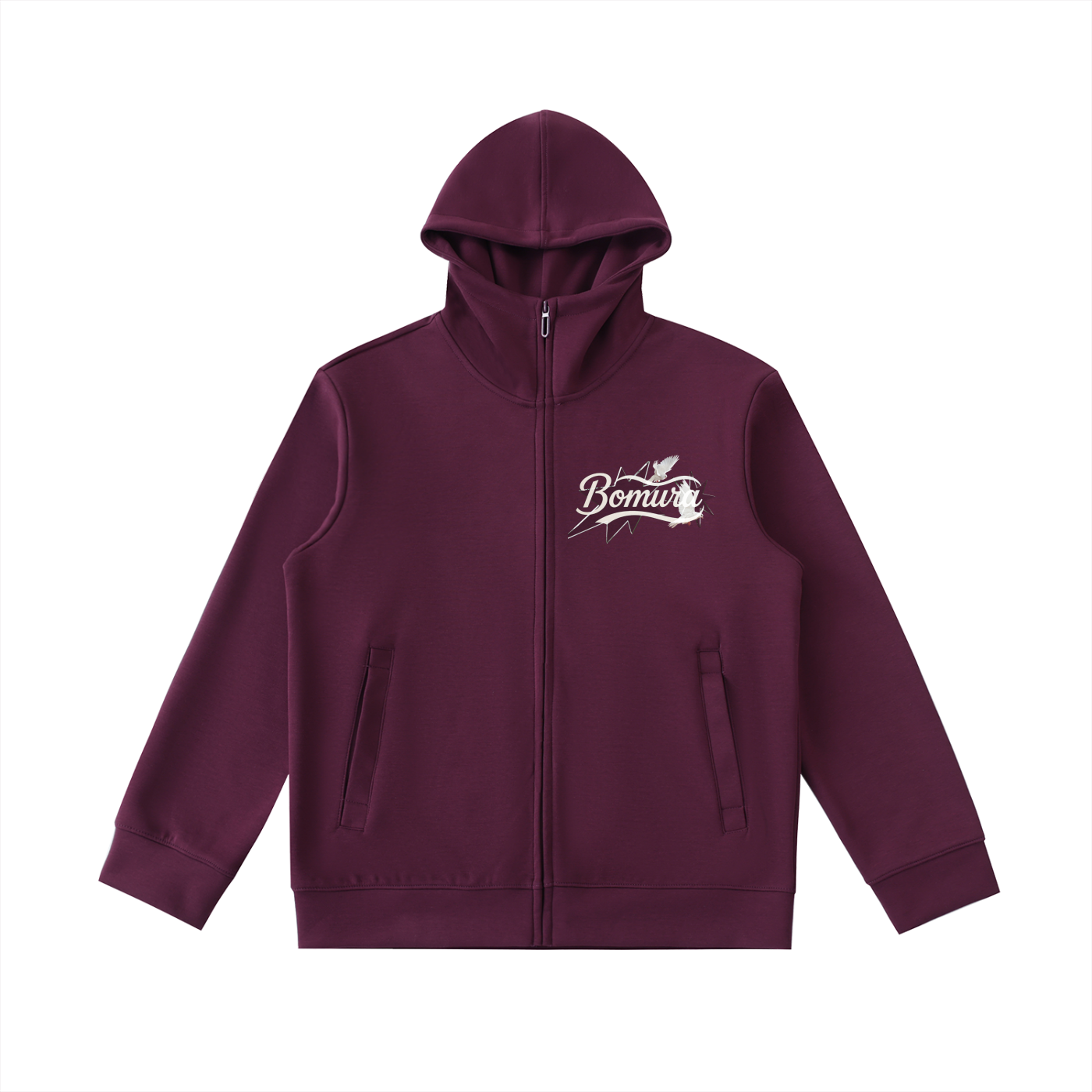 Bomura Dove Script Zip Hoodie