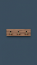 Walnut Key Holder with Antique Gold Hardware