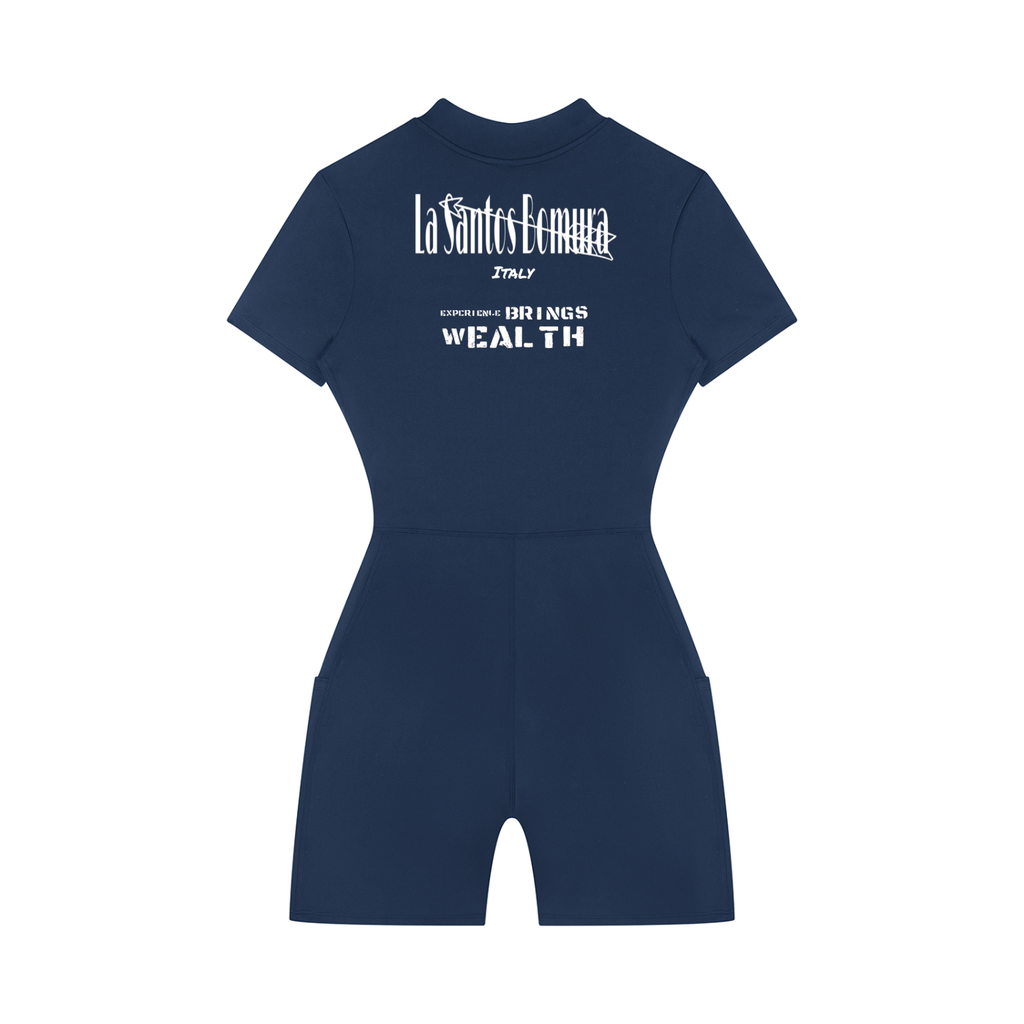 Women's Quarter-Zip Short Sleeve Romper