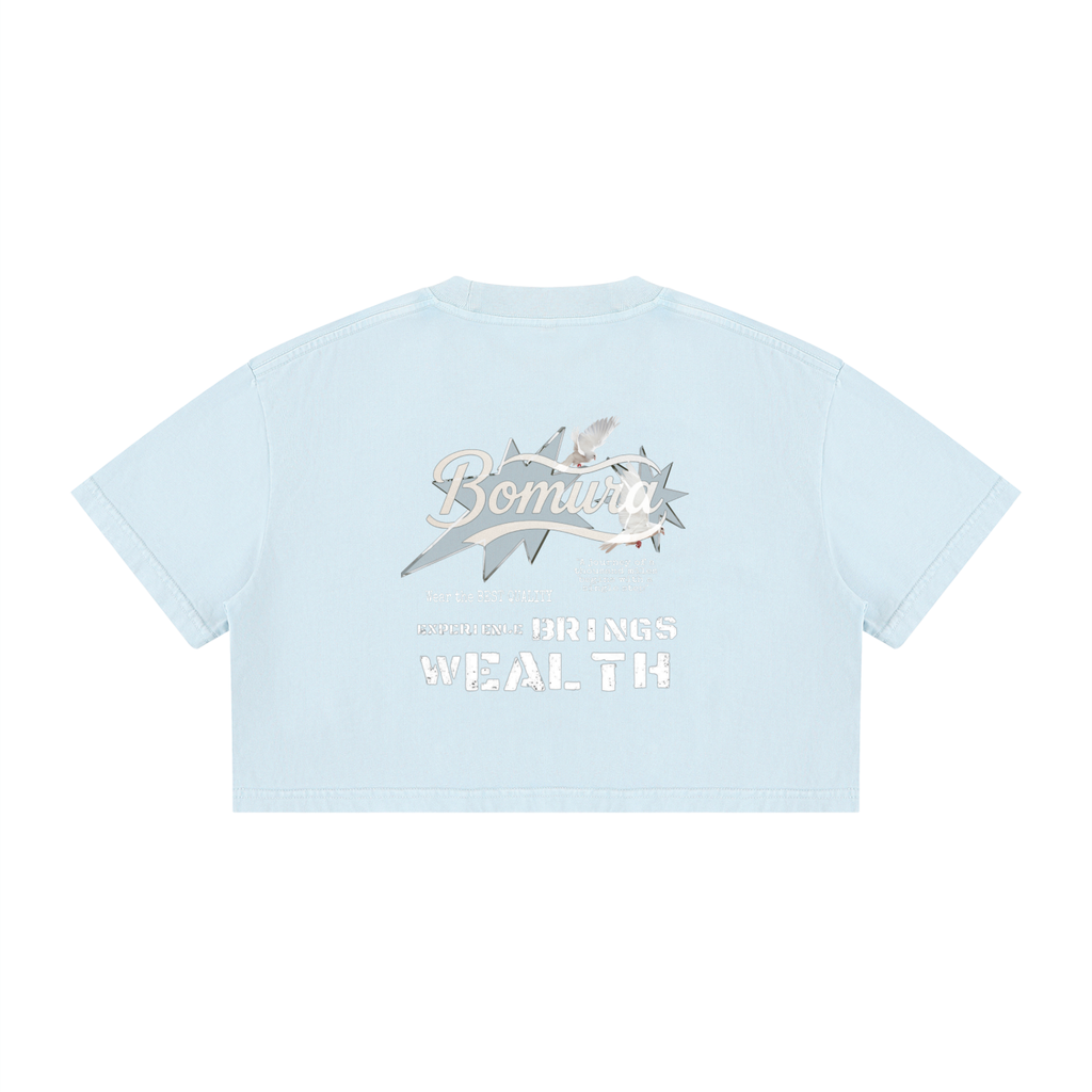 Women's Mineral Wash Cotton Crop T-Shirt