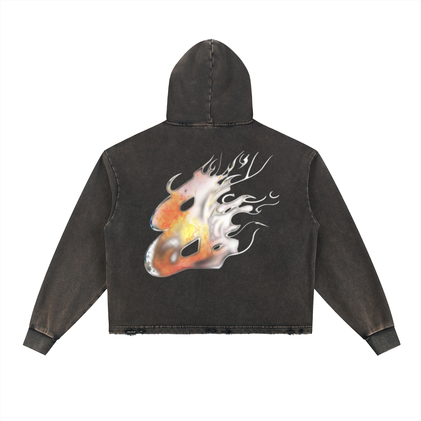 Bomura Collection '26 Vintage Washed Frayed-Hem Hoodie