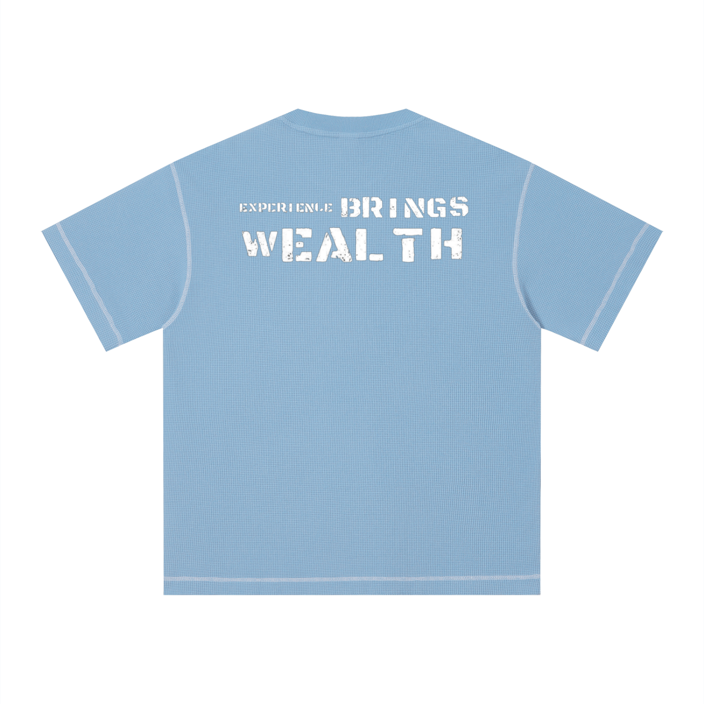 Bomura "Experience Brings Wealth" Lion Crest Contrast Stitch Sunfade Waffle Tee