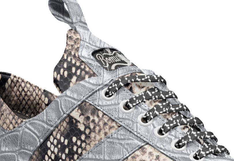 DFG Silver Guana Bomura-Fashion Designer Runner Sneaker NEW!