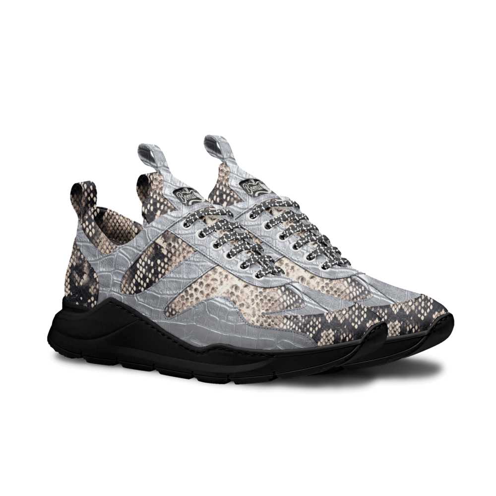 DFG Silver Guana Bomura-Fashion Designer Runner Sneaker NEW!