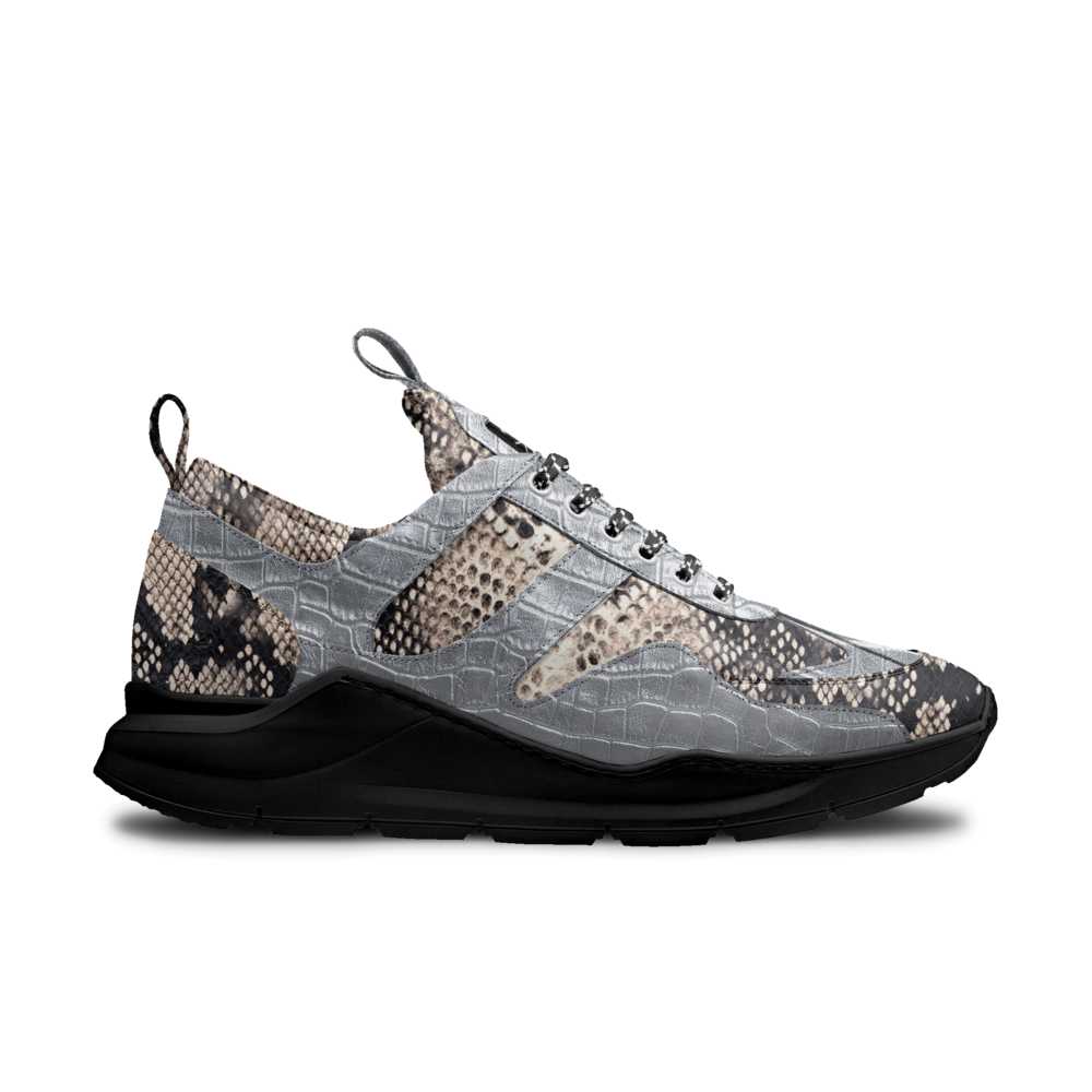 DFG Silver Guana Bomura-Fashion Designer Runner Sneaker NEW!