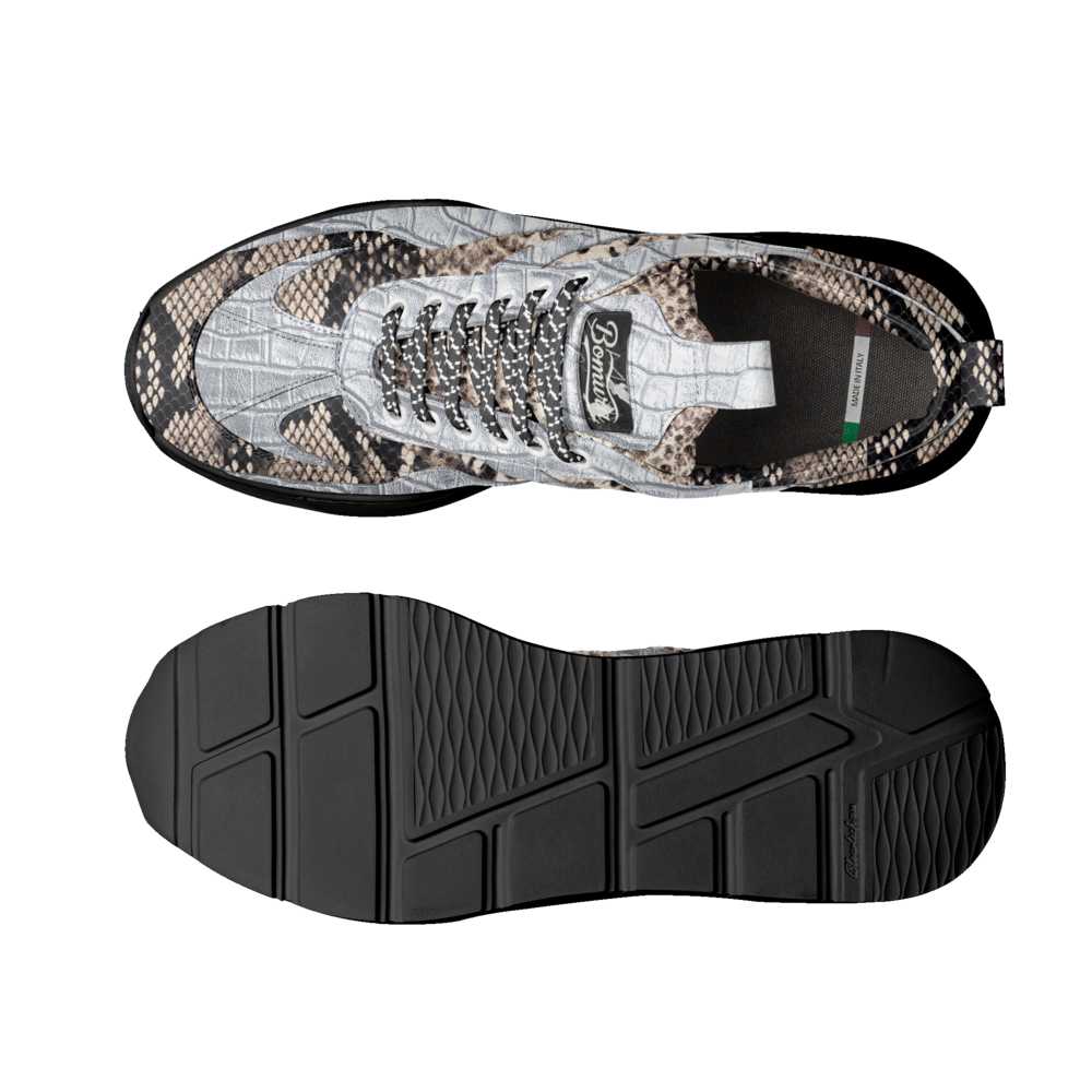 DFG Silver Guana Bomura-Fashion Designer Runner Sneaker NEW!