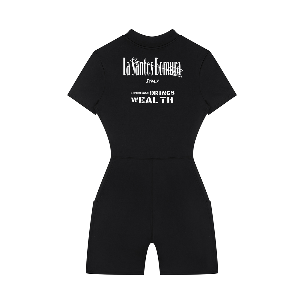 Women's Quarter-Zip Short Sleeve Romper