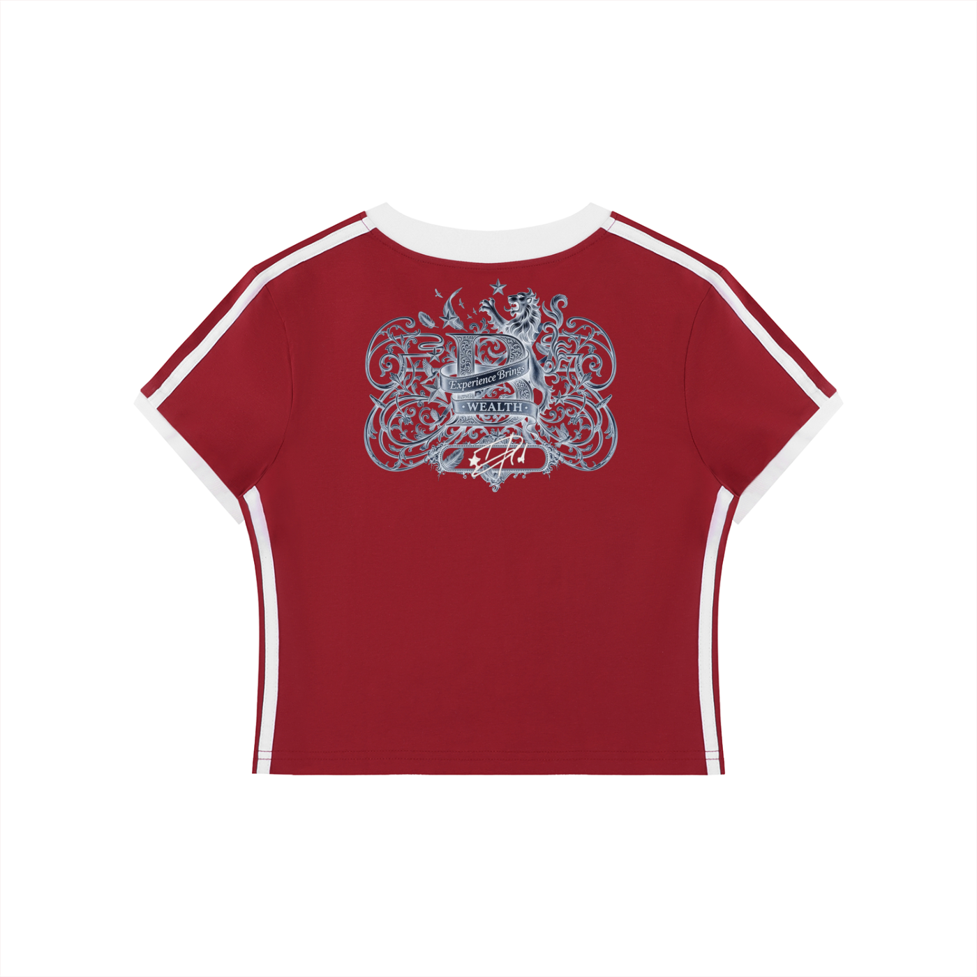 Women's Retro Binding V-Neck Crop T-Shirt