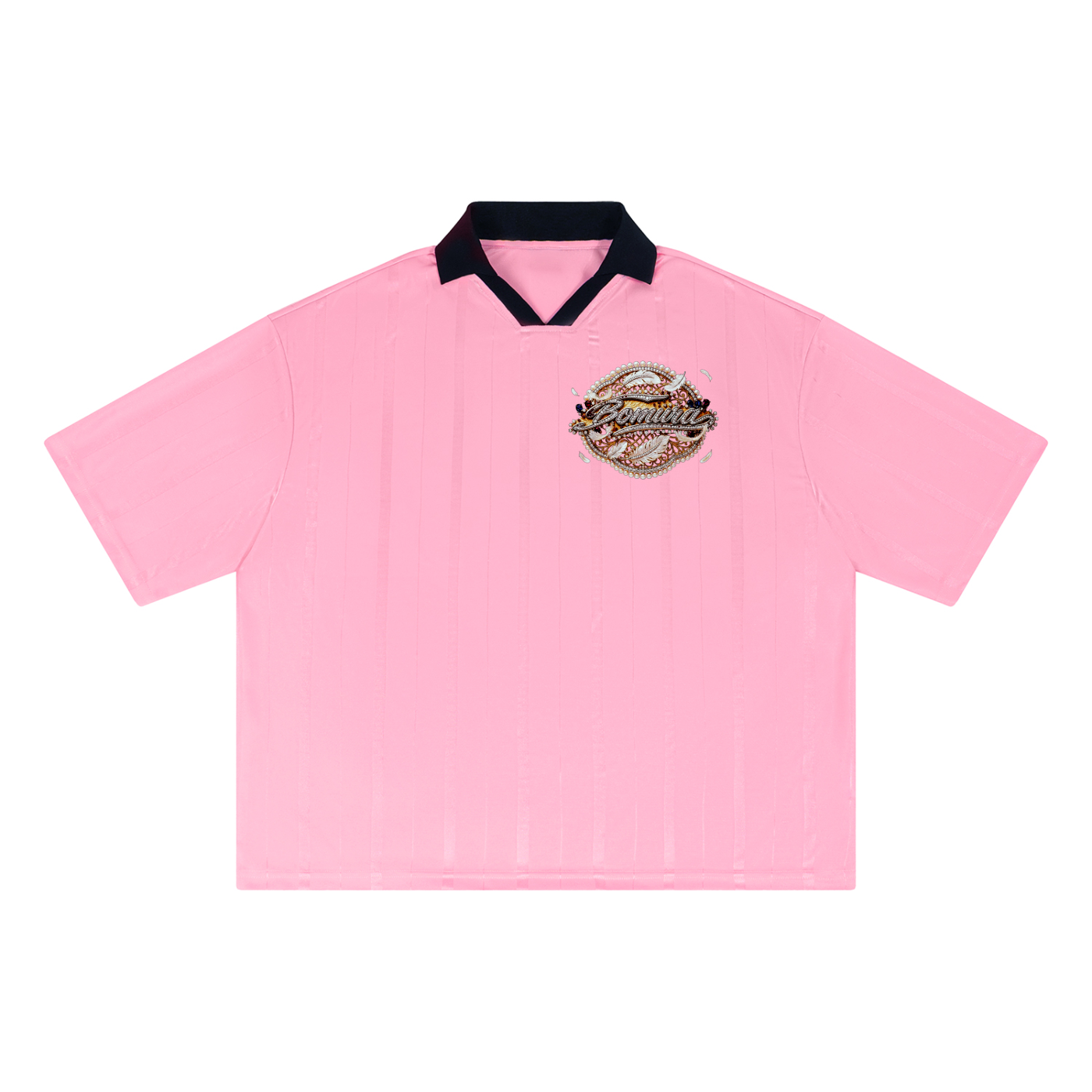 Bomura Medallion "Calcio" Striped Boxy Jersey