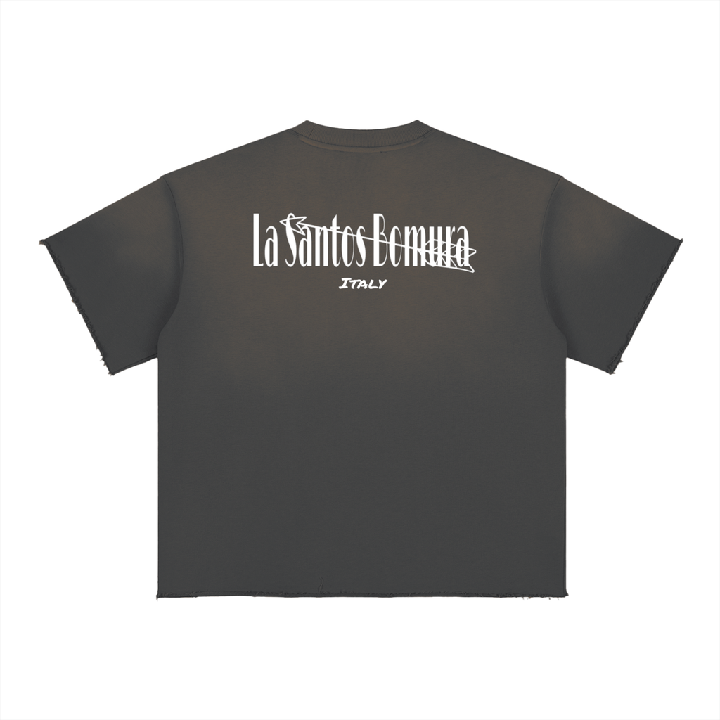 LSB Double Python Embroidered Oversized Cotton Tee