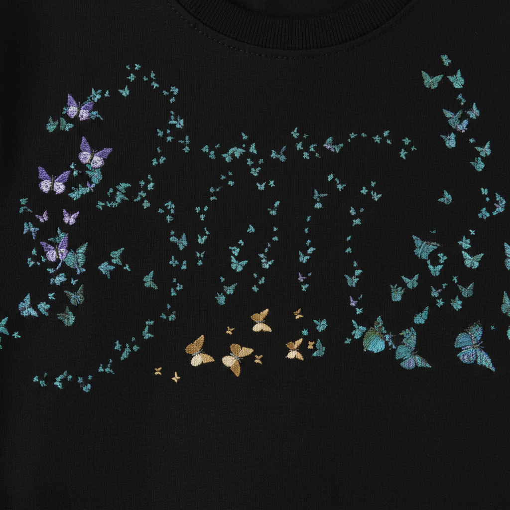 Embroidery Monogram Butterfly Stitching