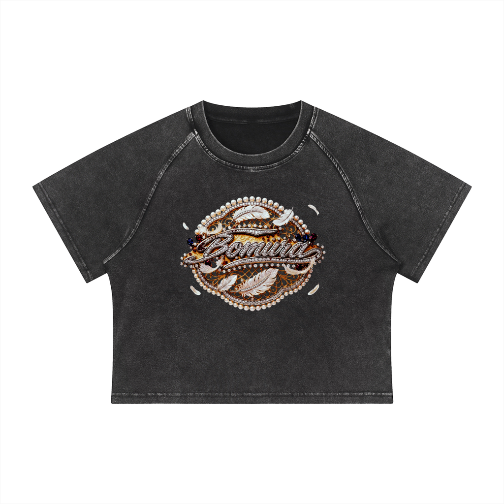 Bomuna Heritage Medallion Crop Tee