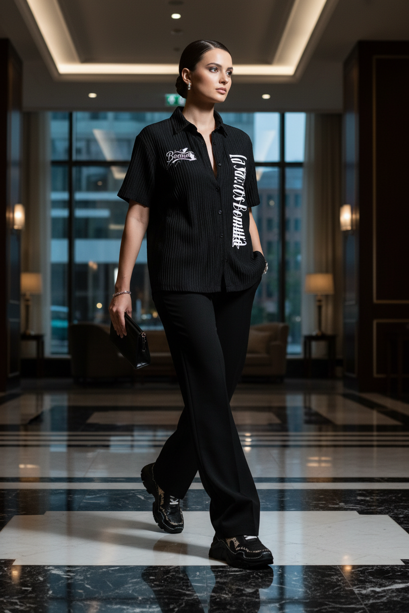 Female Model - Walking Lobby Pose