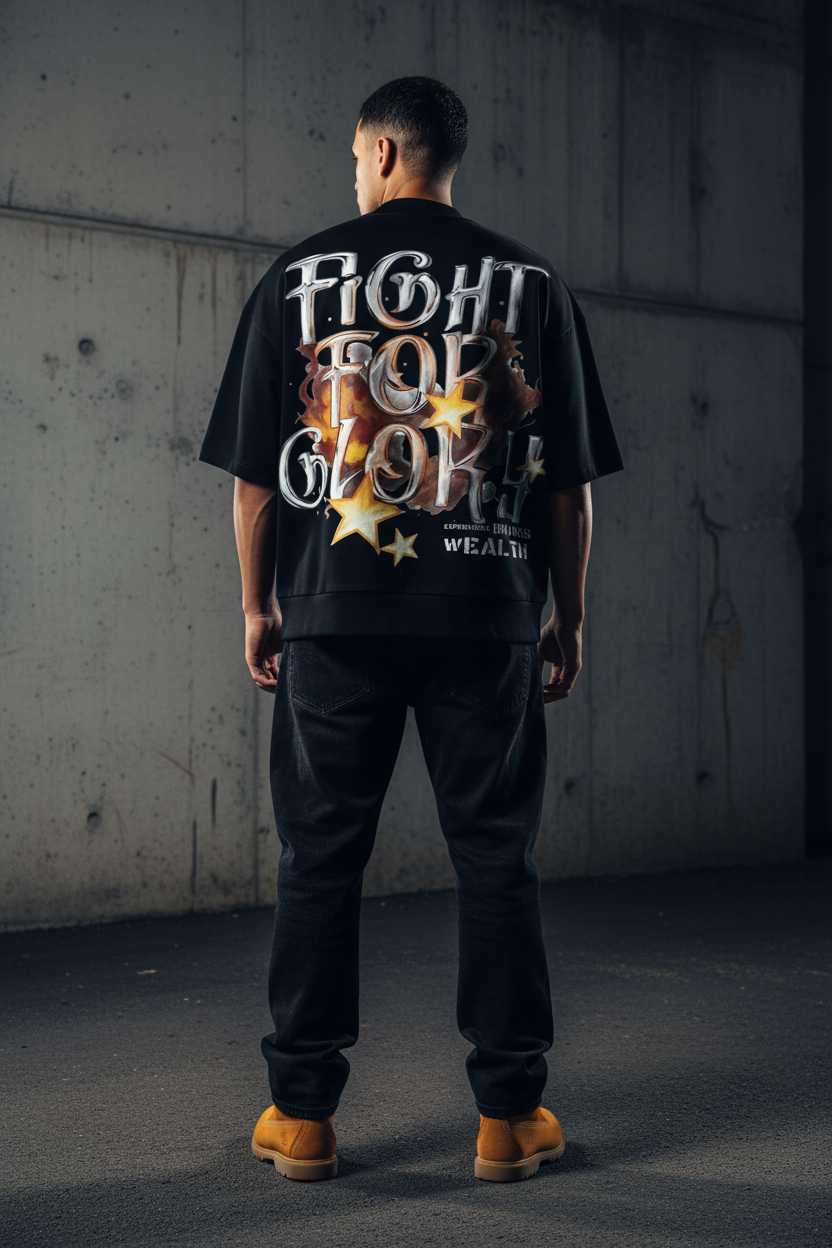 Fight For Glory Tee - Back Model Shot
