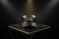 Bomura Collection '26 — Black Genuine Python Leather Embossed Baseball Cap