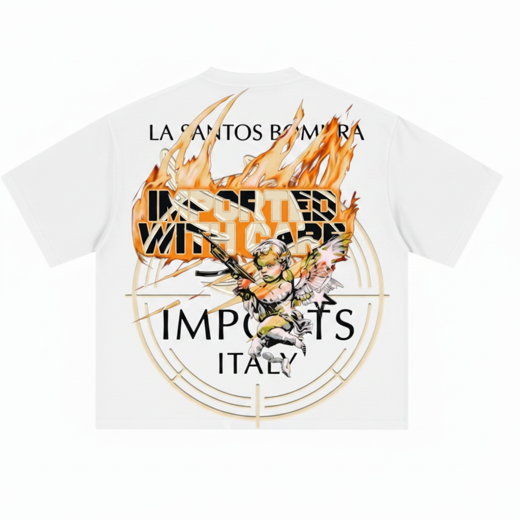 Imported With Care White Tee - Back