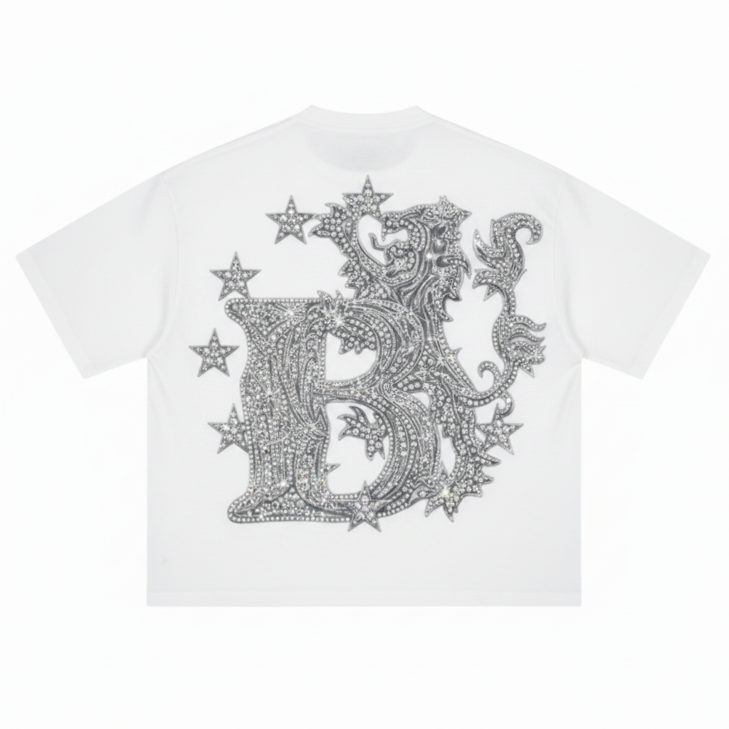 LaSantos Bomura Crystal Crest Tee — White Back