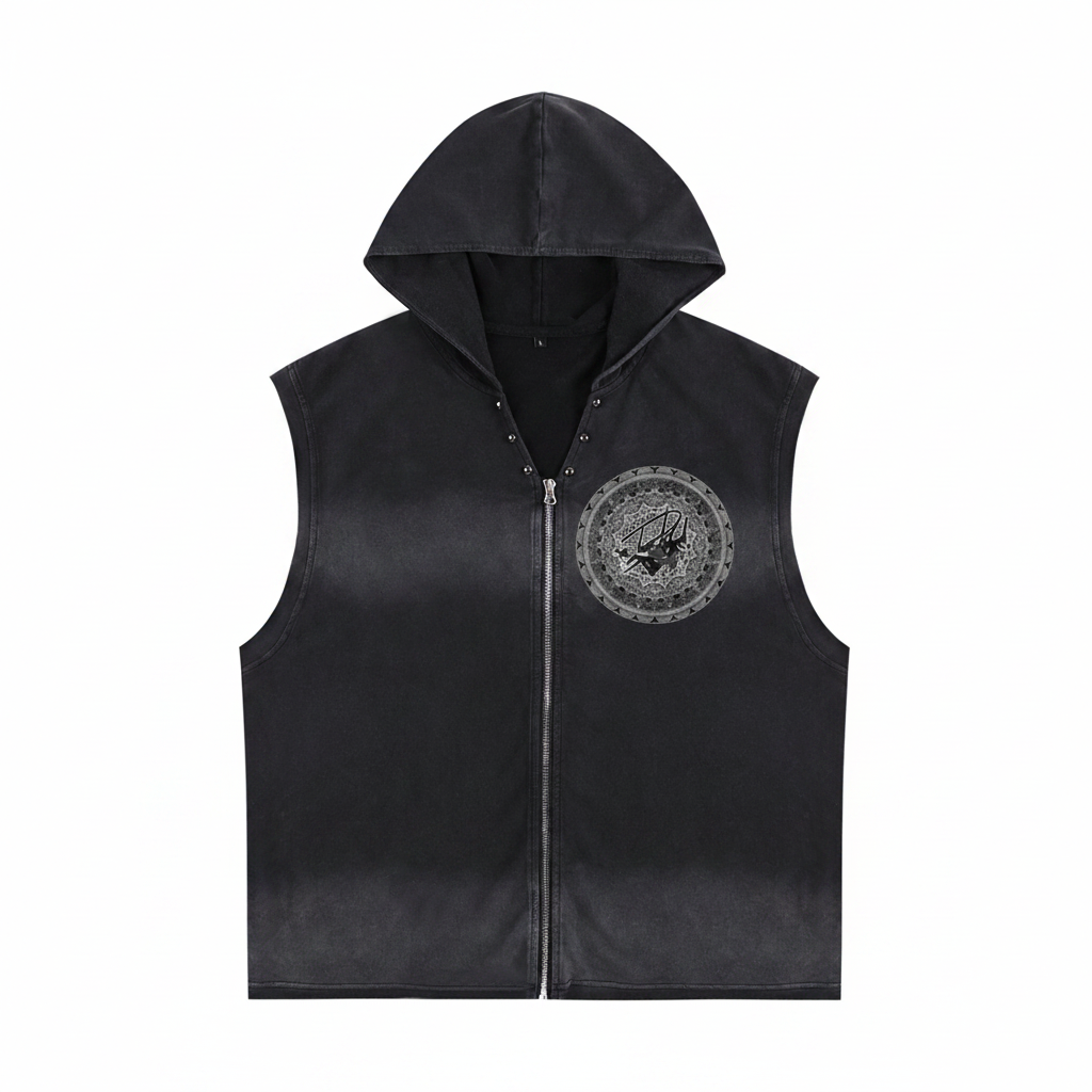 Obsidian Cipher Vest — Detail Shot with Logo