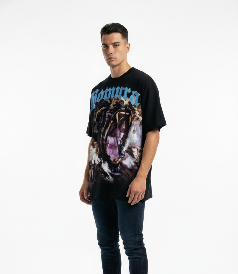 Ombra Feroce Wild Beast Tee — Slim Fit Jeans Editorial