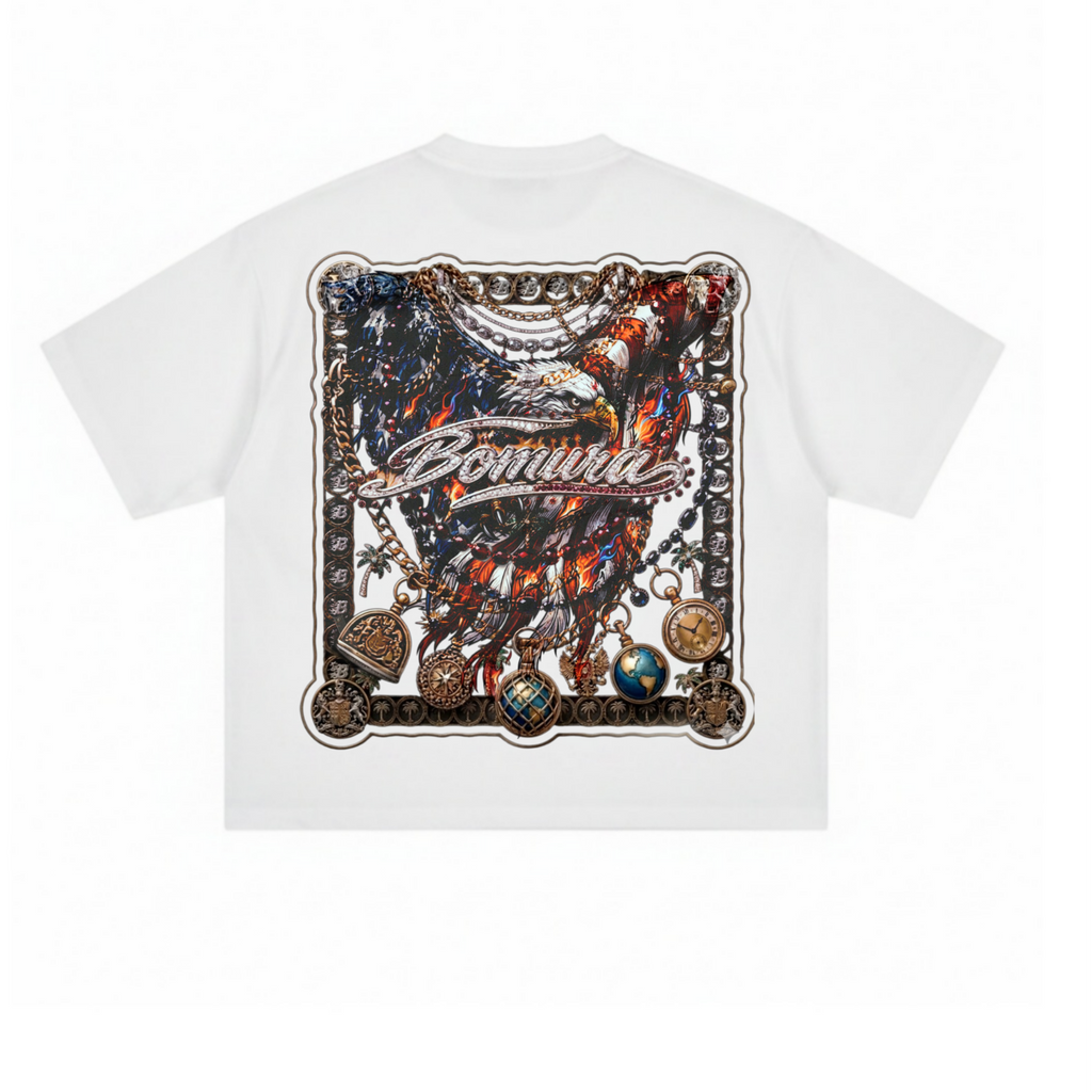 Bomura "Sovereign Crest" Tee — Pearl & Empire Edition