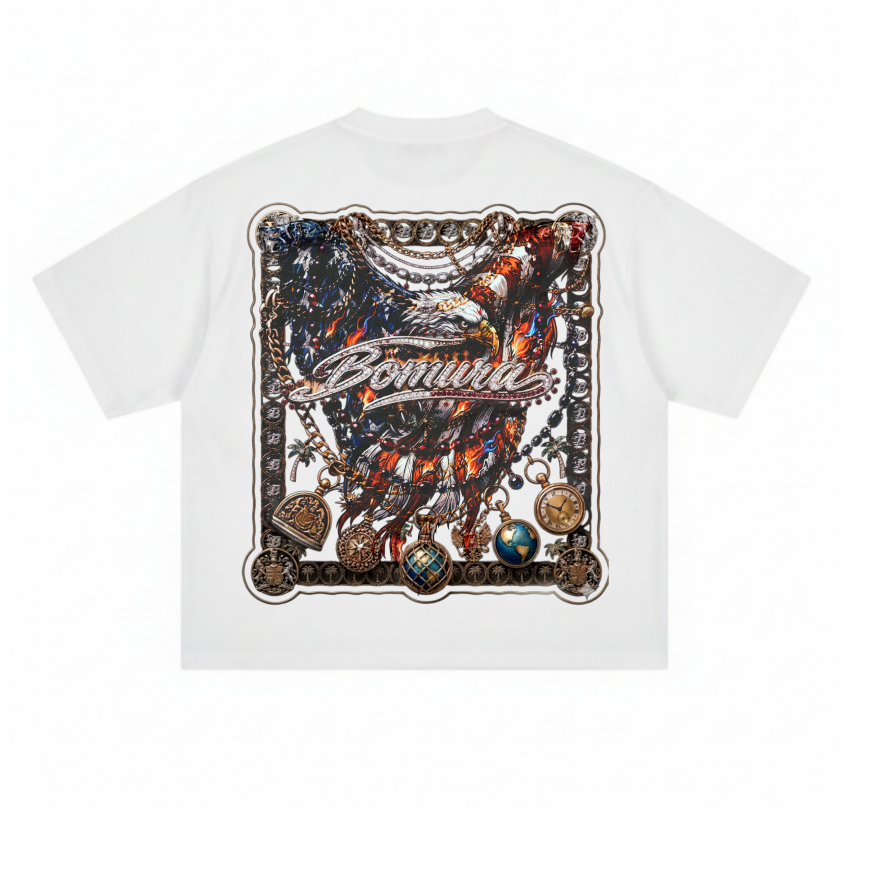 Bomura "Sovereign Crest" Tee — Pearl & Empire Edition
