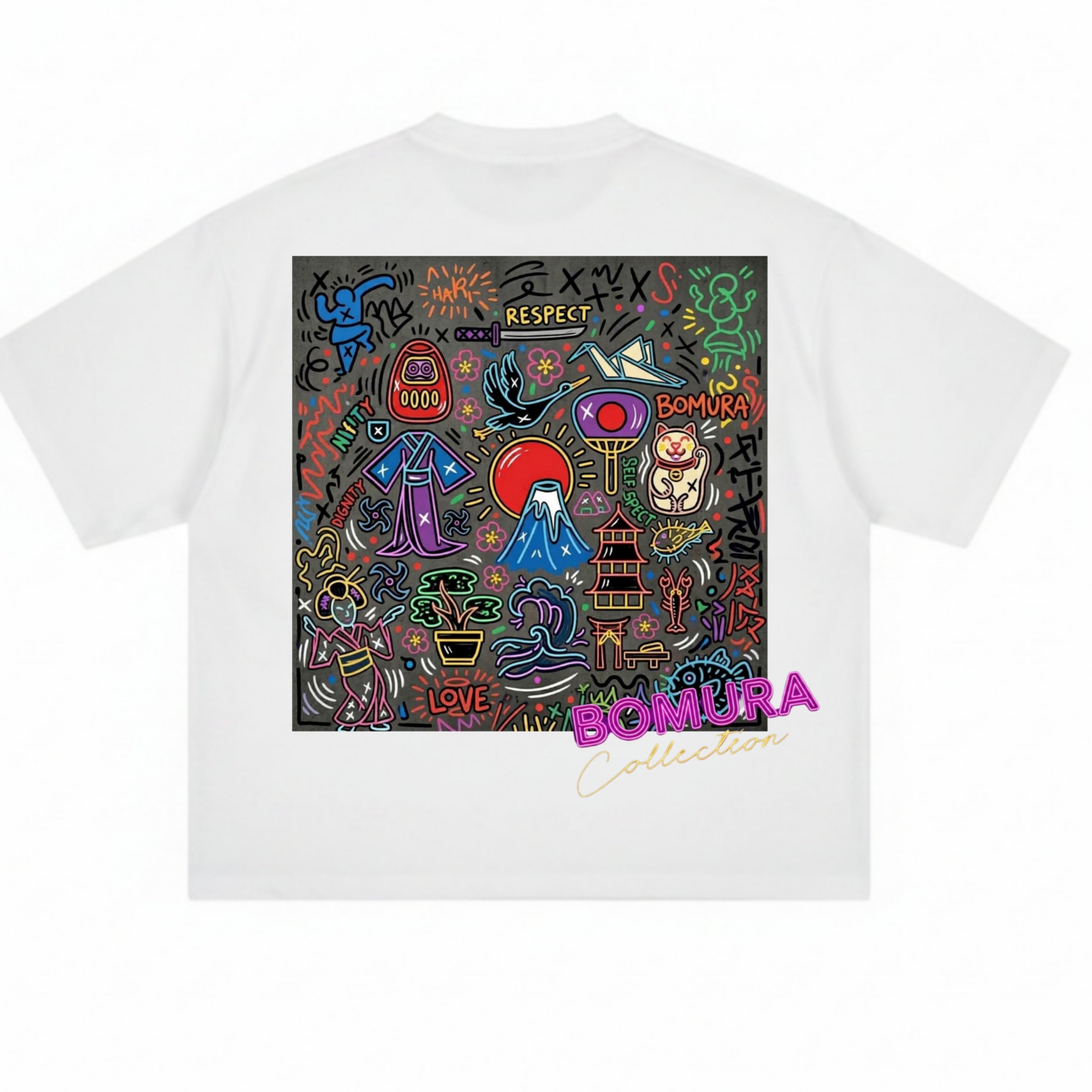 Bomura Collection "Harajuku Scroll" Keith Haring Inspired Tee