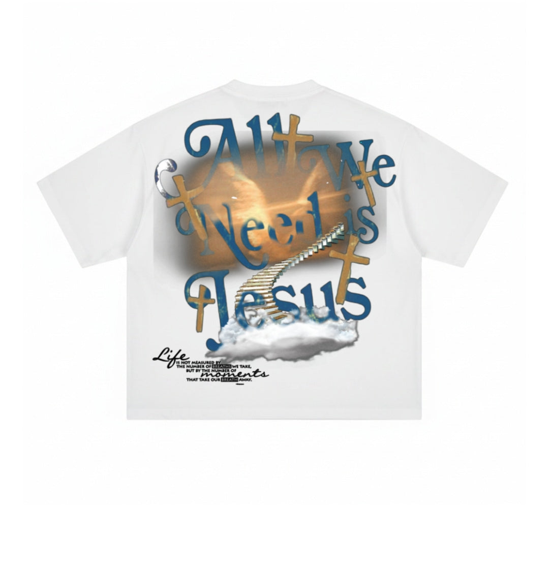 THE BONEZ JESUS Tシャツ All We Need Is Jesus Oversized Tee White – Bomura Streetwear