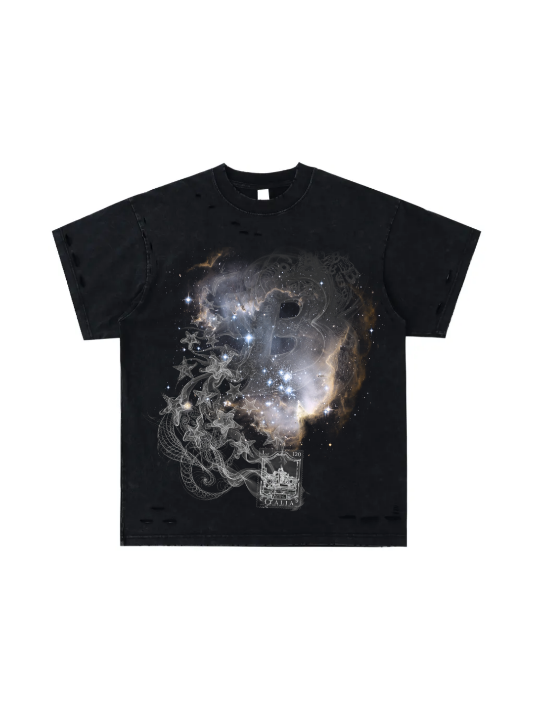 Bomura Celestial Wealth Crest Distressed Tee