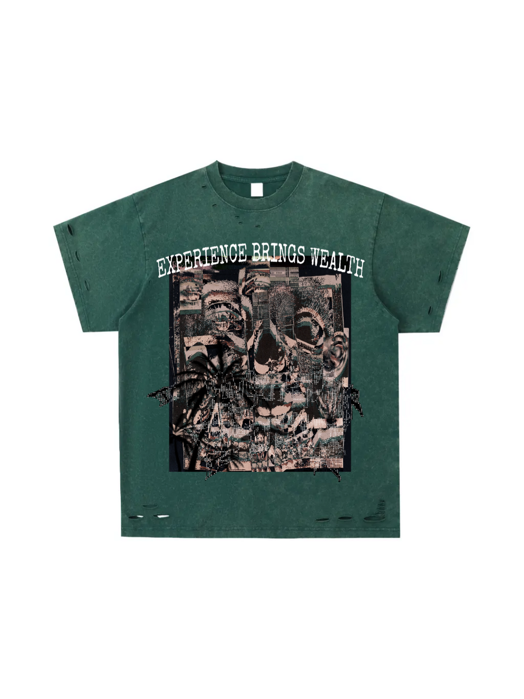 Bomura Glitch Wealth Vision Destressed Tee