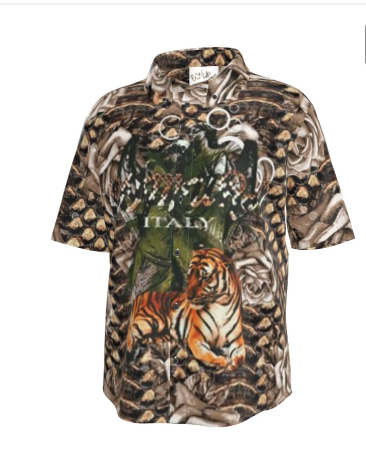 Bomura KAA Maestro — Python Rose Silk Button-Up Shirt