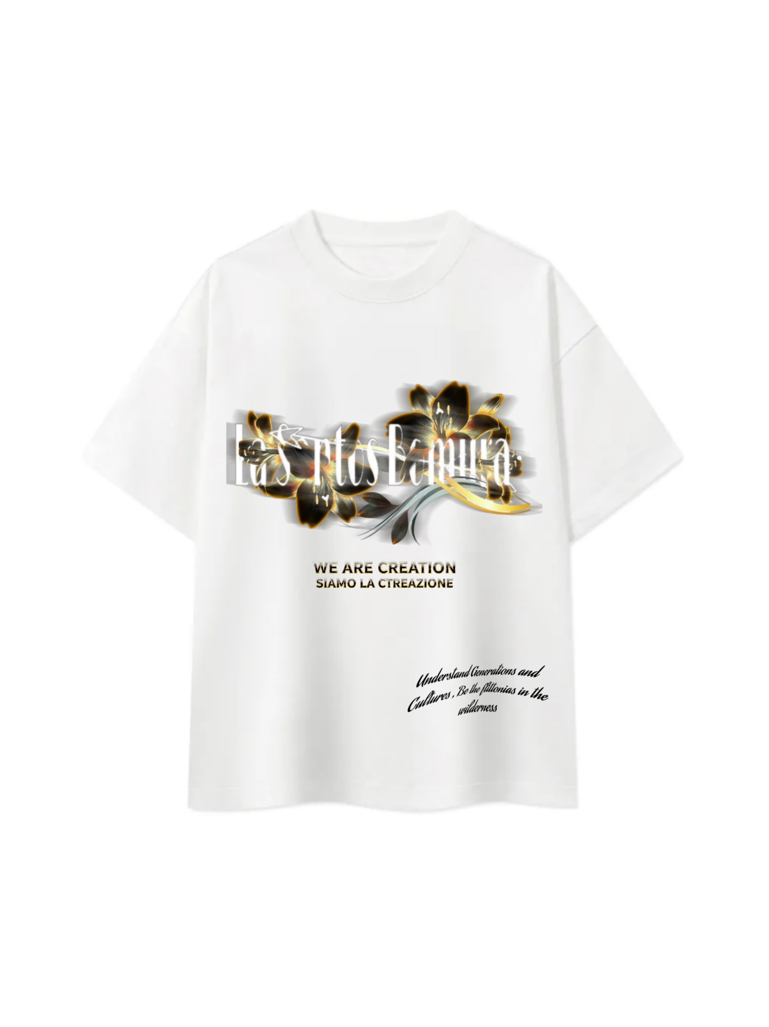 LaSantos Noir Fluttonia Bloom Statement Oversized Tee