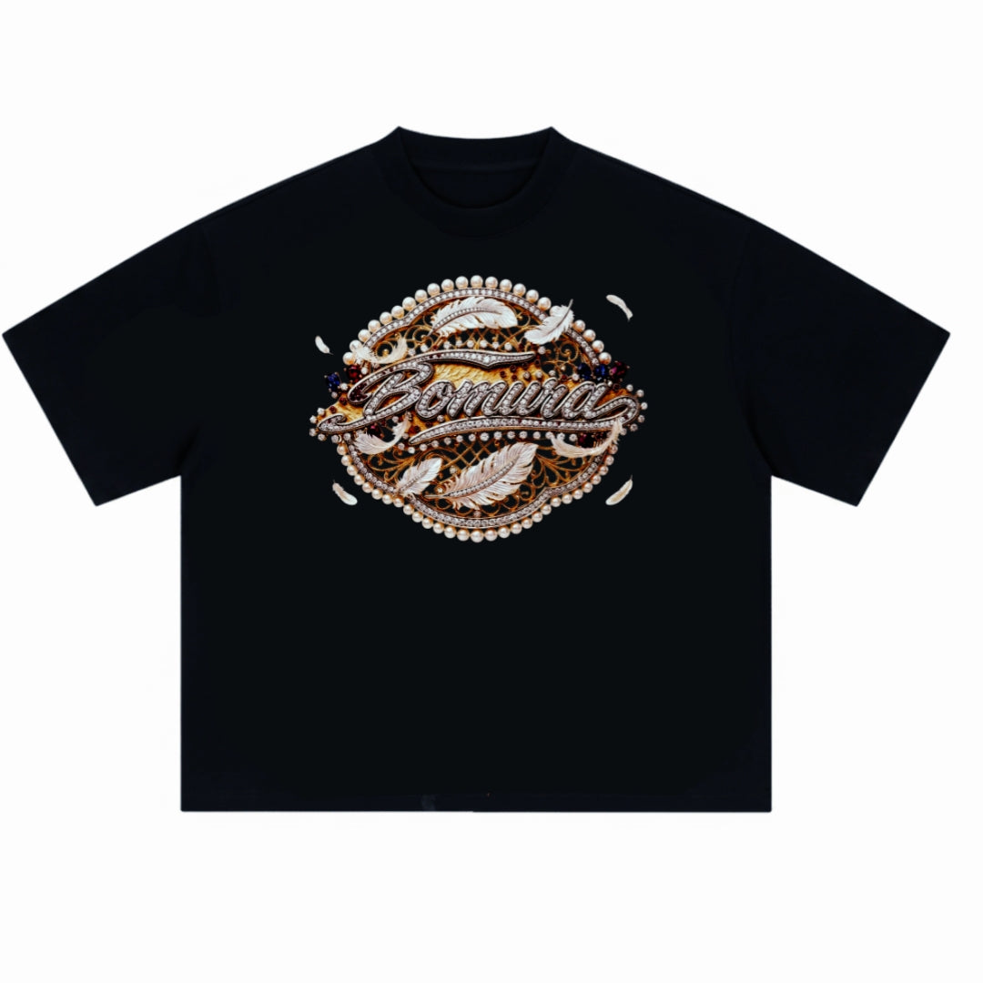 Bomura "Sovereign Crest" Tee — Pearl & Empire Edition